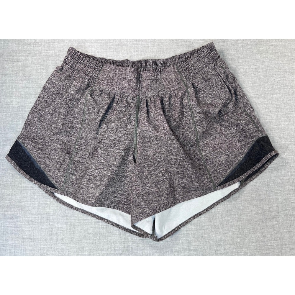 Lululemon Tracker Short V Heathered Grey Running Shorts Women Size 8